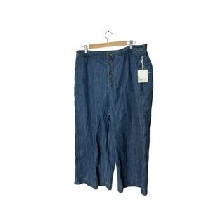 Lauren Conrad size XL wide leg chambray pants ankle new blue womens